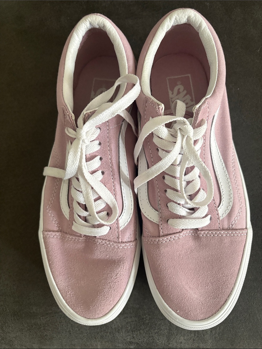 Classic Vans Low-Top Pink Canvas Sneakers with White Stripe